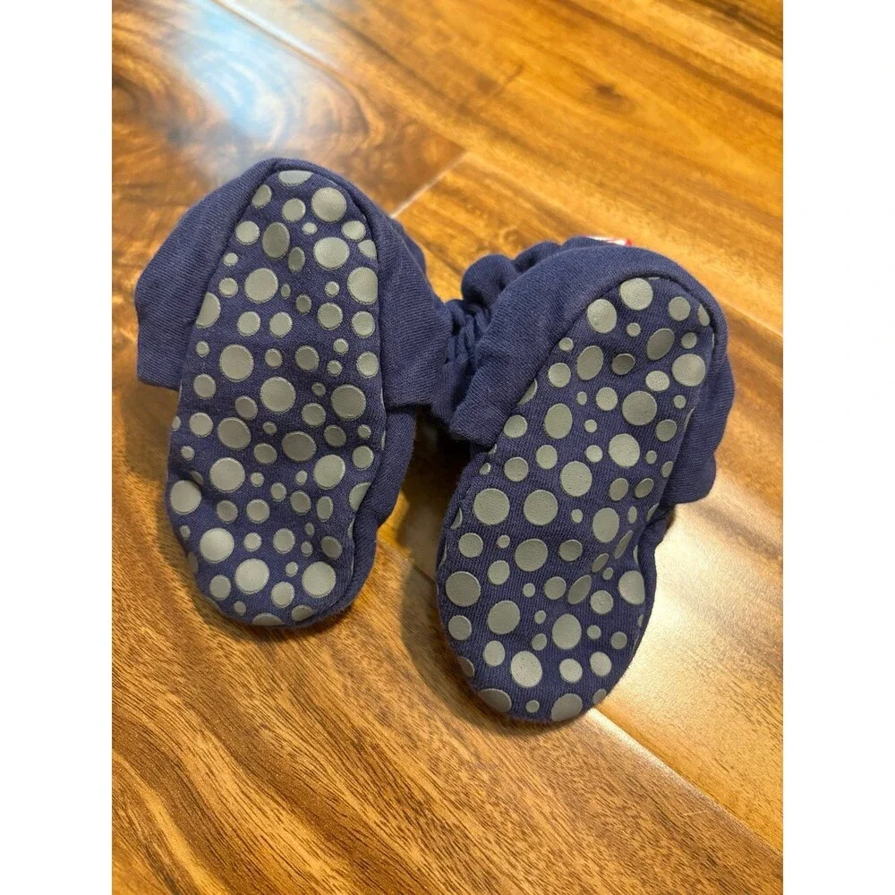 Zutano Cotton Gripper Booties, Navy, Size 12M